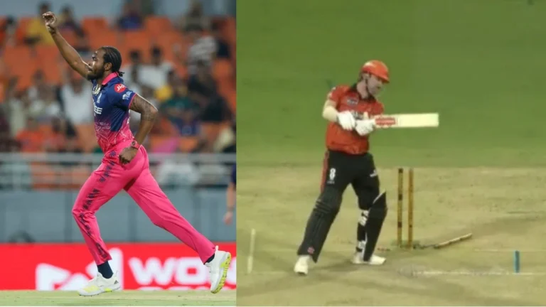 Jofra Archer castles Travis Head in the Eliminator of IPL 2026 - Jofra Archer Stuns Travis Head: Rajasthan Royals Dominate SRH in IPL 2026 Eliminator 3 your paragraph text 2026 05 27t221239 766